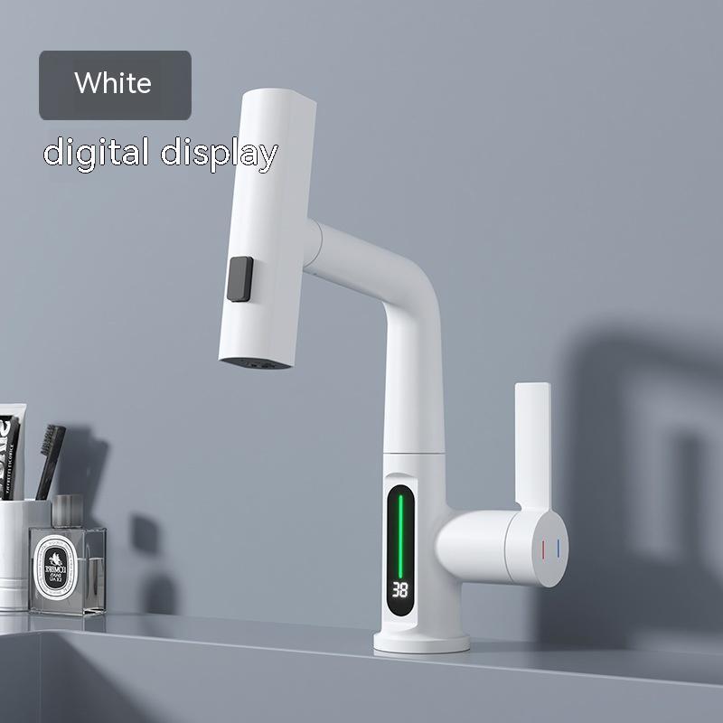 Smart Digital Display Faucet – Pull-Out Rotating Tap with Temperature Control