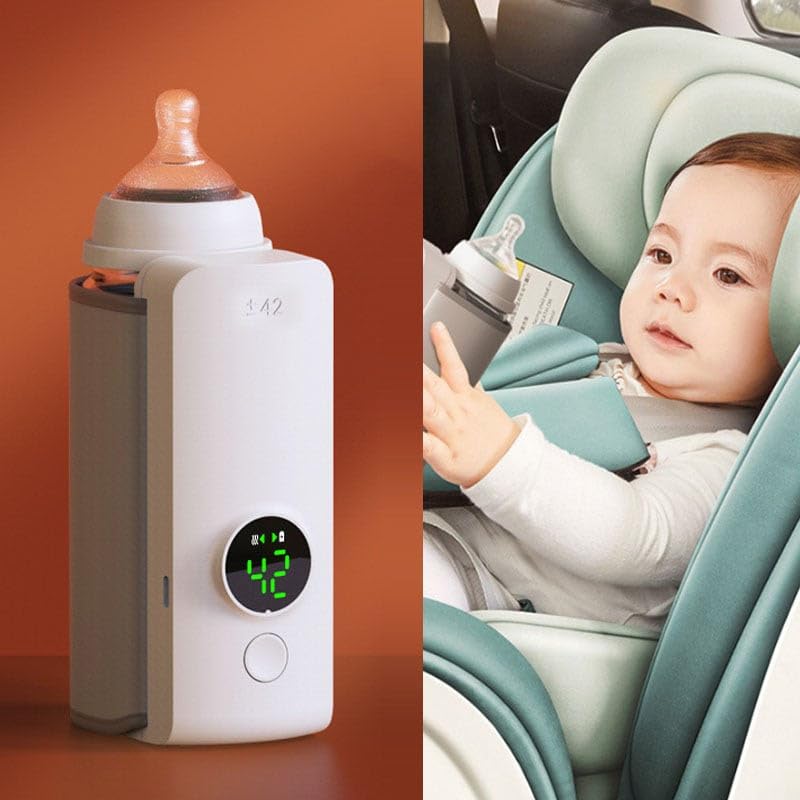 Portable Baby Bottle Warmer – USB Rechargeable Milk Heater for On-the-Go Parents