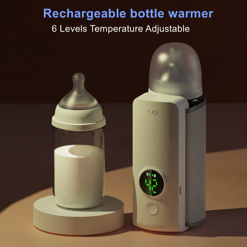 Portable Baby Bottle Warmer – USB Rechargeable Milk Heater for On-the-Go Parents
